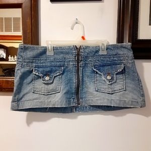 Blue Asphalt Micro Mini Skirt